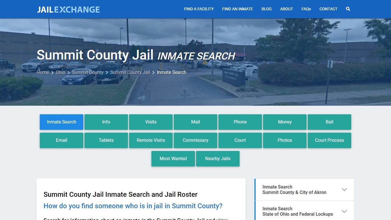 Inmate Search: Roster & Mugshots - Summit County Jail, OH - Jail Exchange